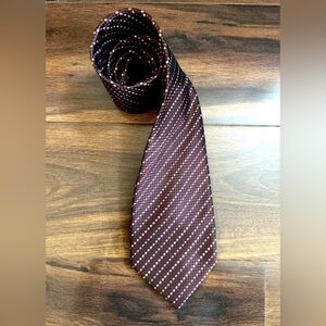 BERGAMO NEW YORK Red/Burgundy Striped Repp Tie